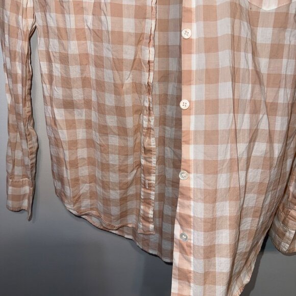 J.Crew Womens Pink Beige & White Gingham Button-Down Shirt Size 6 - Picture 3 of 6
